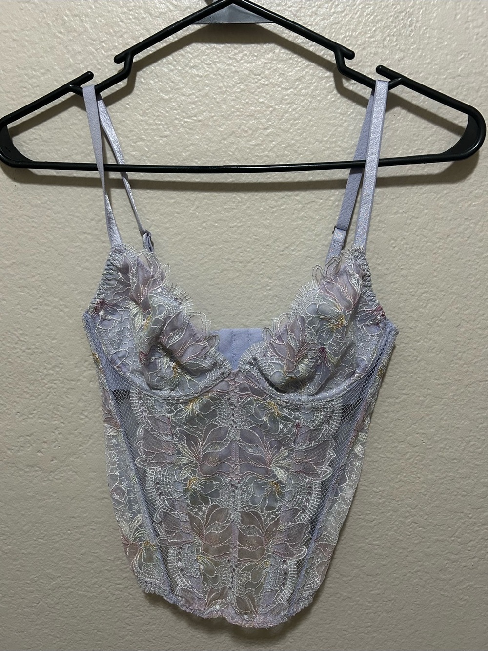 Victoria’s Secret Dream Angels Lavender Floral Lace Corset Bustier XS